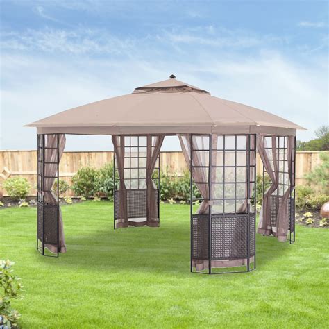 Replacement Canopy And Net For Bay Grid 12x12 Gazebo Riplock Garden