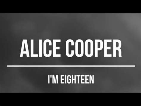 Alice Cooper I M Eighteen Lyrics Video YouTube
