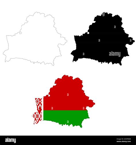 Map Belarus On White Background Belarus Map Outline Belarus Vector