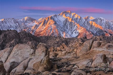 Sunrise Alabama Hills Inyo County California Usa Photograph By