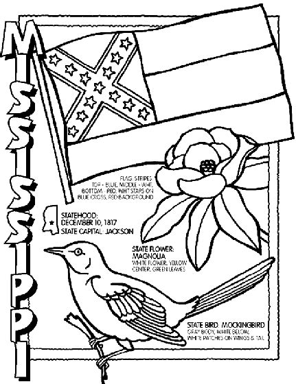 Mississippi State Symbol Coloring Page By Crayola Print Or Color