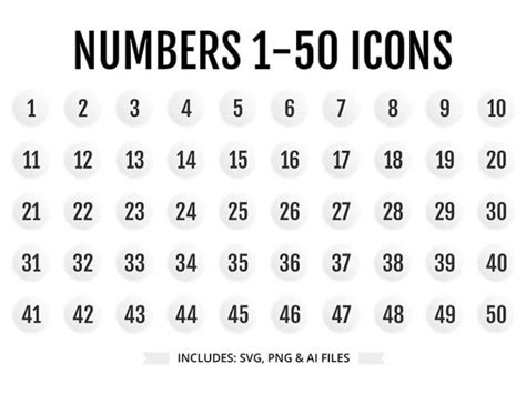 Numbers 1 50 White Ui Ux Round Icons Ui Design Motion Design And 2d
