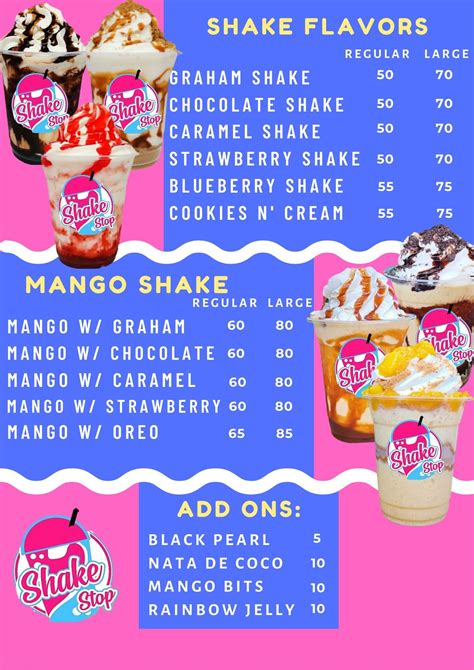 Shakestop Heres Our Shake Menu Our Store Is Located