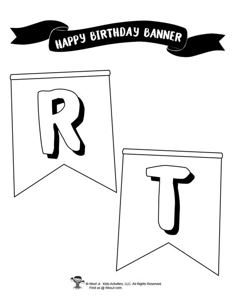 Happy Birthday Party Banner Coloring Pages Woo Jr Kids Activities