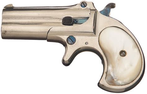 Remington Over Under Double Barrel Derringer With Pearl Grips