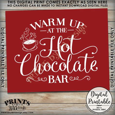 Free Printable Hot Chocolate Bar Signs