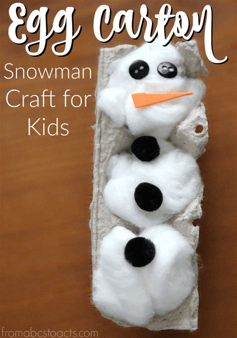 Winter Crafts For Preschoolers Egg Carton Snowman From Abcs To Acts