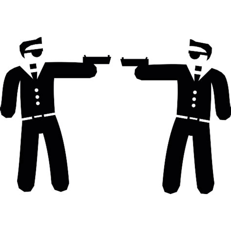 Two Armed Gangsters Pointing Each Other With Their Arms Vector Svg Icon