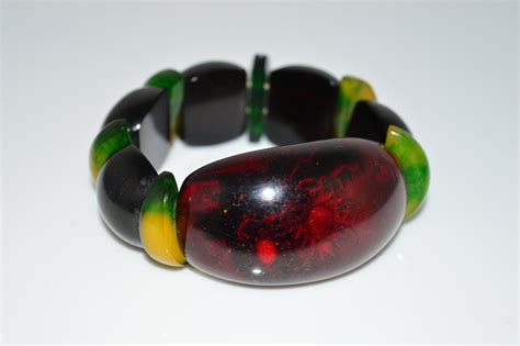 Vintage Rare Bakelite Cherry Amber Black Yellow Green End Of Days