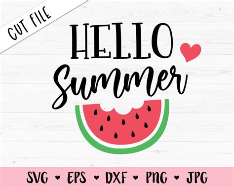 Hello Summer Watermelon Svg 941 Crafter Files Download Svg Cutting