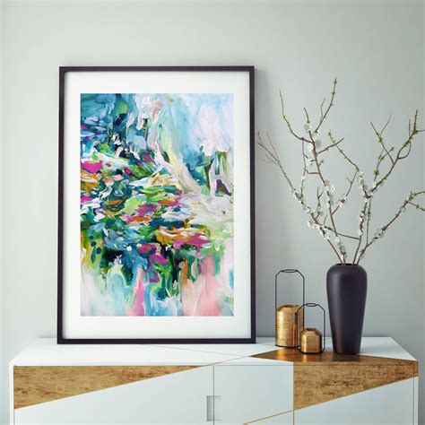 Abstract Art Print Modern Vibrant Framed Artwork By Abstract House