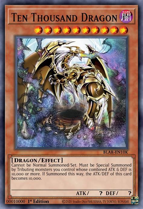 Ten Thousand Dragon By Masaki2709 On Deviantart Custom Yugioh Cards