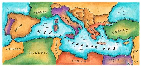 Map Of Mediterranean Sea By Jennifer Thermes