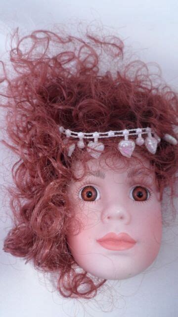 Artist Made Ooak Porcelain Doll Face Ornament Sassy Redhead Pearl