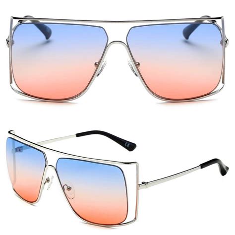 Womens Oversized Metal Frame Ombre Sunglasses I Shop Jw