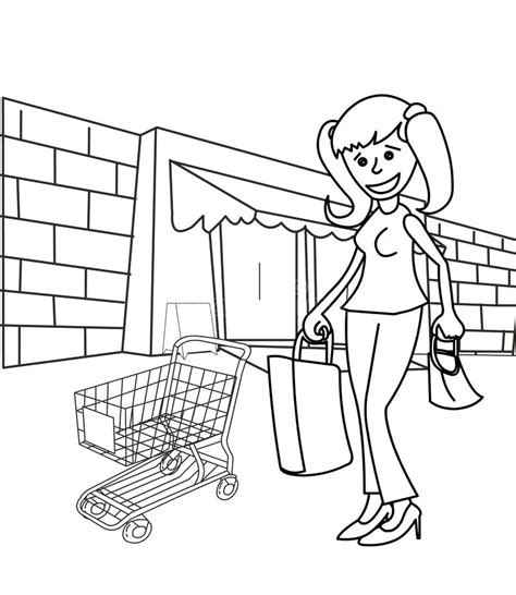 Coloring Pages Shopping At Free Printable Colorings