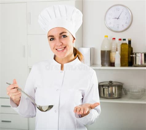 Female Cook Tasting Food Stock Image Image Of Practice 95169965