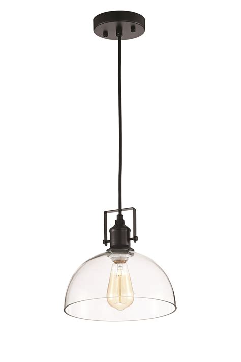 Globe pendant lights and blown glass available. 1-Light Black Farmhouse Pendant Ceiling Fixture with Clear ...
