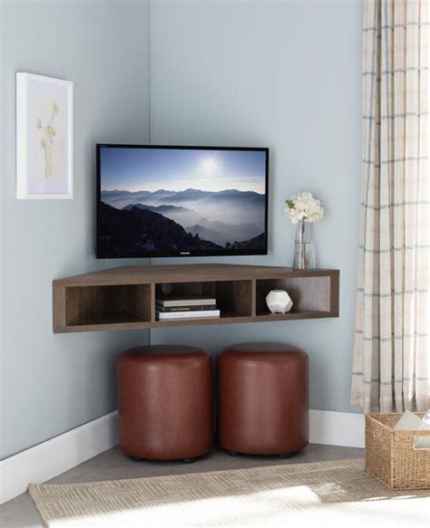 French Floating Corner Tv Stand For Tvs Up To 55 Mueble Esquinero