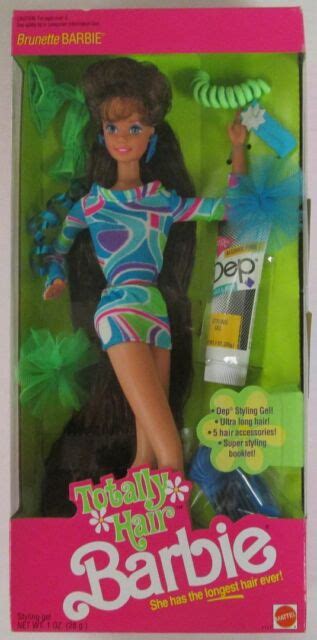Totally Hair Brunette Barbie Doll 1991 Mattel Model 1117 For Sale