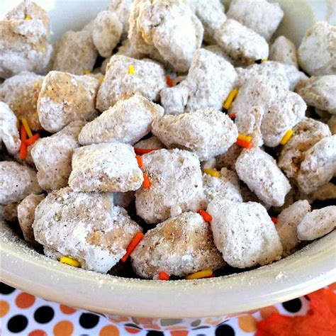 Many recipes only use 1 1/2 cups powdered sugar, i like to use more and just discard the rest. Pumpkin Pie Chex Puppy Chow Recipe