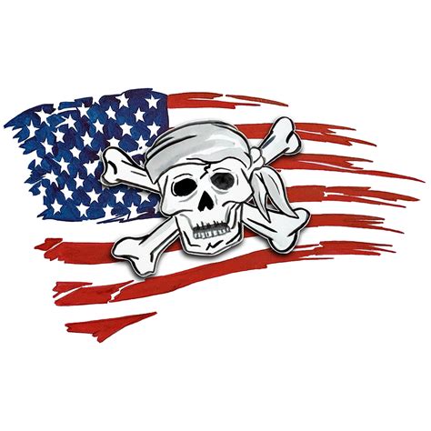 Usa Flag Pirate Skull Crossbones Stk1414 599