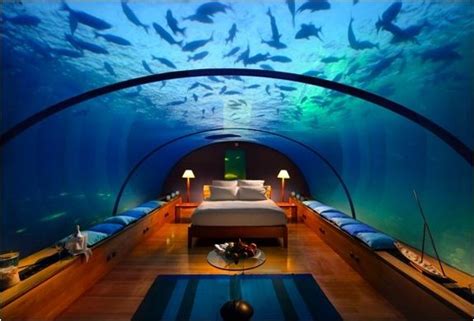 Conrad Hotel Maldives Underwater Bedroom Underwater Hotel Room