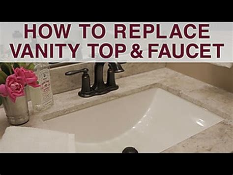 A handy diy homeowner could replace a bathroom installing a bathroom vanity requires multiple skillsets, such as plumbing, carpentry and possibly electrical. Replace Vanity Top and Faucet - DIY Network - YouTube