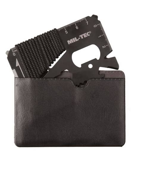 Black Survival Tool Card Paracord With Case Mil Tec Wolf Tactical