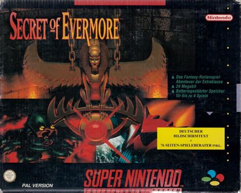 Secret Of Evermore Nintendo Snes Super Nintendo Entertainment System