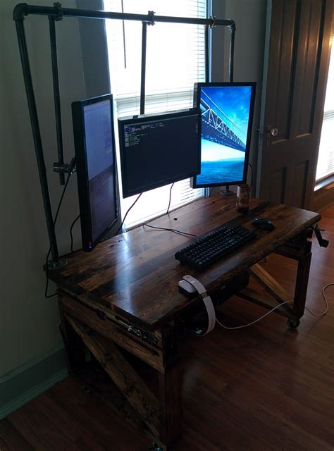 Scrap 2x4 Computer Desk Album On Imgur Adjustable Computer Desk Home