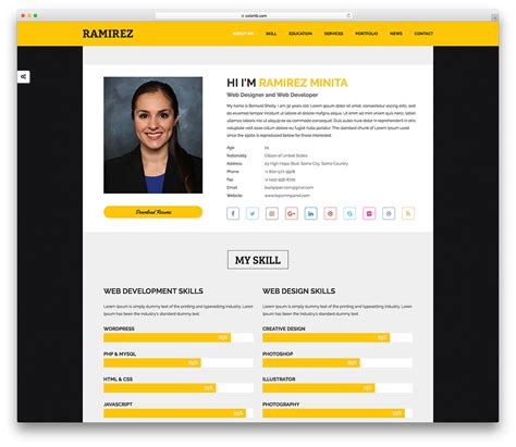 Free Personal Profile Website Template Printable Templates