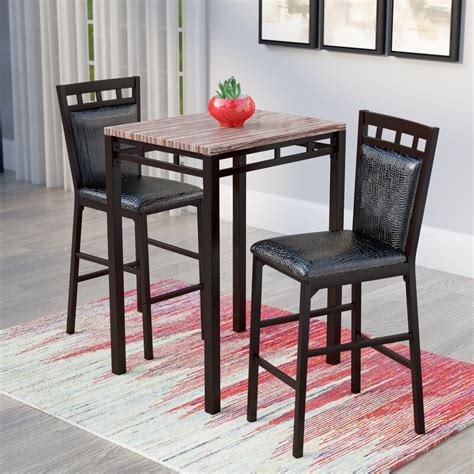 Held up by a single pedestal, this type of circular small kitchen table also offers convenient two drop leaves. Latitude Run Eric 3 Piece Pub Table Set & Reviews | Wayfair.ca