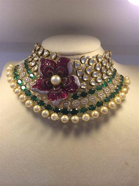80 Grams Grand Gold Choker Necklace South India Jewels