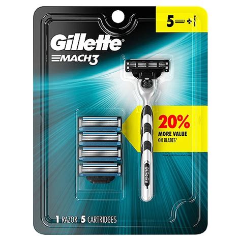 gillette mach3 men s razor handle 5 blade refills