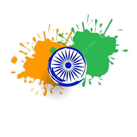 Jour De La République Indienne Indépendance Tricolore Avec Ashok Chakra