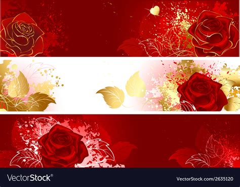 Banners With Red Roses Royalty Free Vector Image