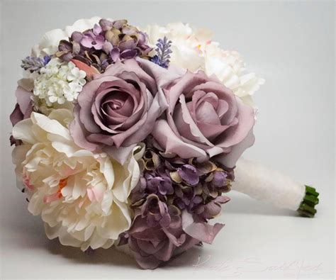 Lavender Rose Hydrangea And Peony Shabby Chic Wedding Bouquet 2433294