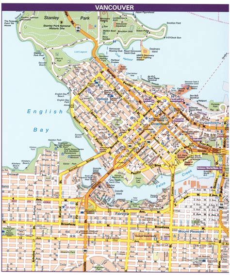 Map Of Vancouver Street Streets Roads And Highways Of Vancouver
