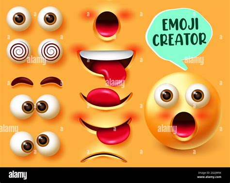 Emoji Creador Vector Smiley Conjunto Emojis 3d Juego De Caracteres En