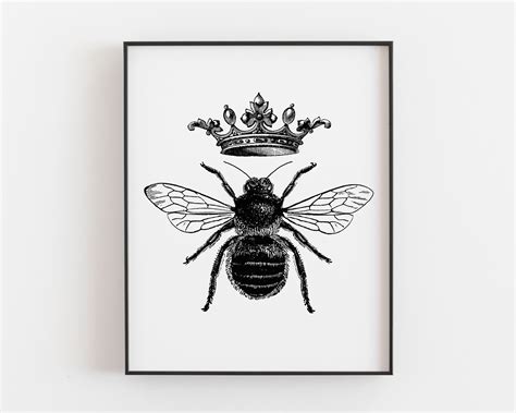 Bee Print Bee Decor Bee Wall Art Office Wall Decor French Etsy