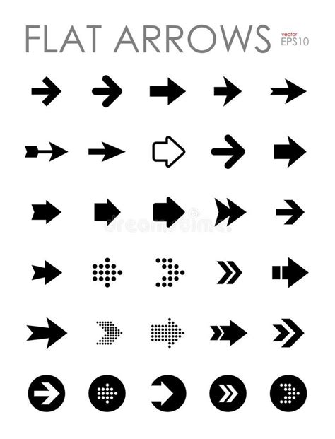 Flat Arrow Icons Set Modern Design Stock Vector Illustration Of