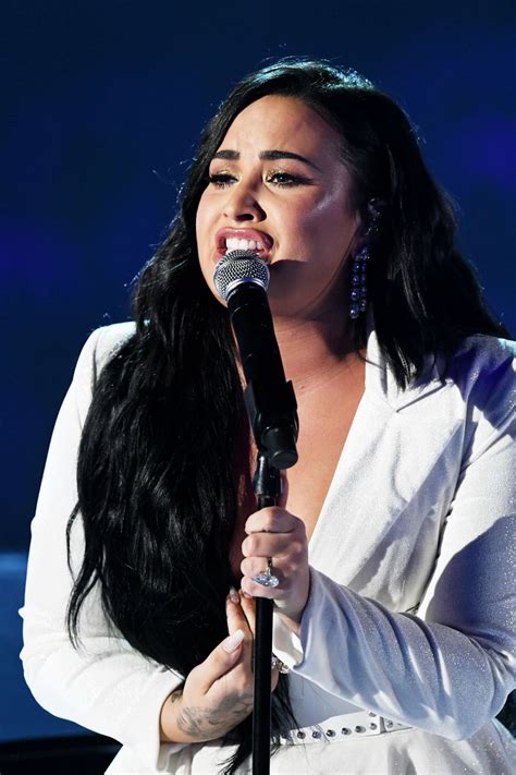 The Post Demi Lovato Sexy Boobs In Big Cleavage At The 62nd Annual Grammy Awards In Los Angeles