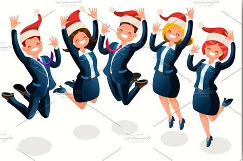Office Christmas Party Illustration Office Christmas Party Party Cartoon Office Holiday Party