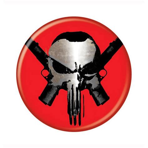Punisher Skull And Guns Button