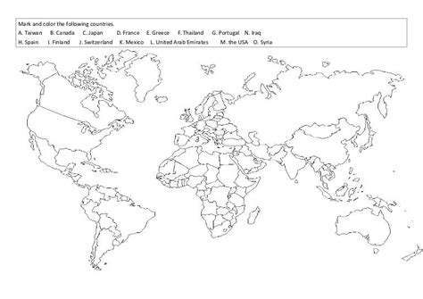 49 World Map Worksheet Background Sutewo