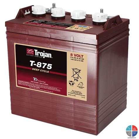 Batterie T875 8v 170ah C20 Trojan Batterie Semi Traction à Décharge