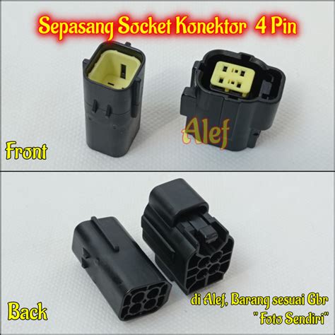 Jual Soket Konektor 4 Pin Mobil Waterproof High Quality Otomotif Socket Kota Surabaya Alef