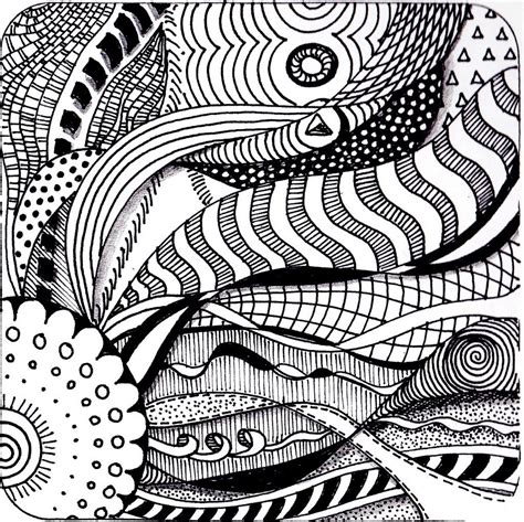 Ribbons Zen Doodle Doodling Ink Artwork