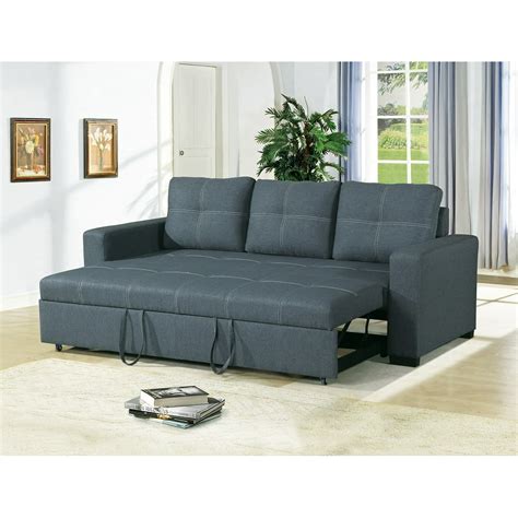 Convertible Sofa Bed Bobkona Living Room Sofa W Pull Out Bed Accent